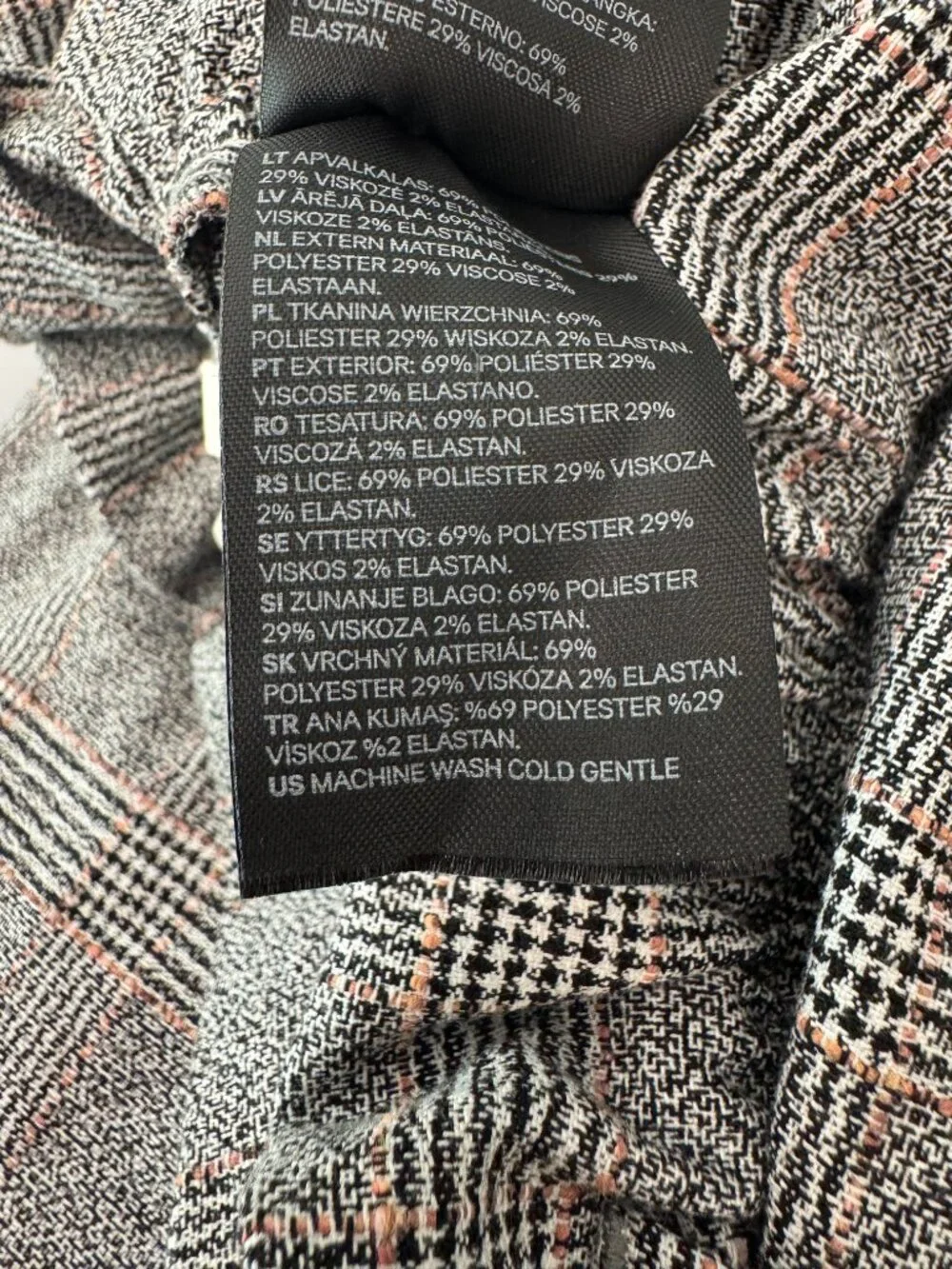 H&M Plaid Paperbag Waist Mini Skirt Tie Belt Houndstooth